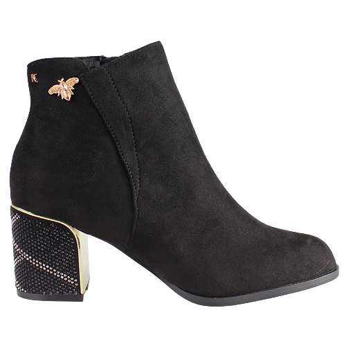 Kate Appleby Ladies Block Heeled Ankle Boots - Leyburn - Black Suede