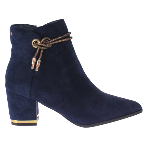 Kate Appleby Block Heeled  Ankle Boots - Methven - Navy Suede