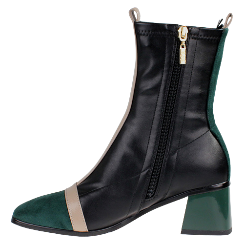 Allegra K Women's Slip On Zip Round Toe Heel Ankle Boots Green 4 UK/Label  Size 6 US: Amazon.co.uk: Fashion