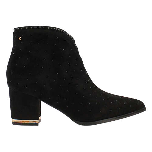 Kate Appleby Block Heeled Ankle Boots - Tynan - Black Suede