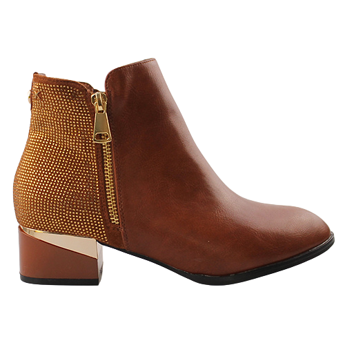 Kate Appleby  Block Heeled Ankle Boots - Forfar - Tan Sparkle