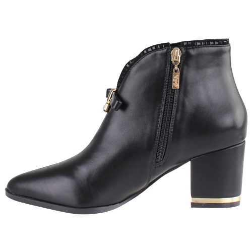 Ladies black block heel sale ankle boots