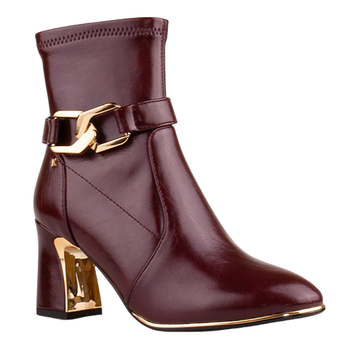 Kate Appleby Ladies Block Heeled Ankle Boots - Worthorpe -Burgundy