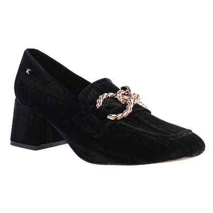 Kate Appleby Block Heeled Loafers -  Ongar - Black Velvet