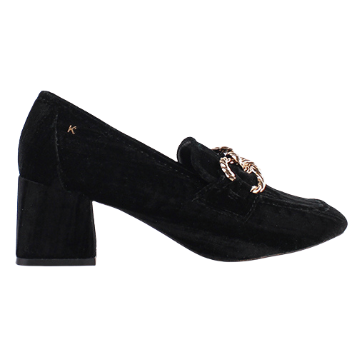 Kate Appleby Block Heeled Loafers - Ongar - Black Velvet