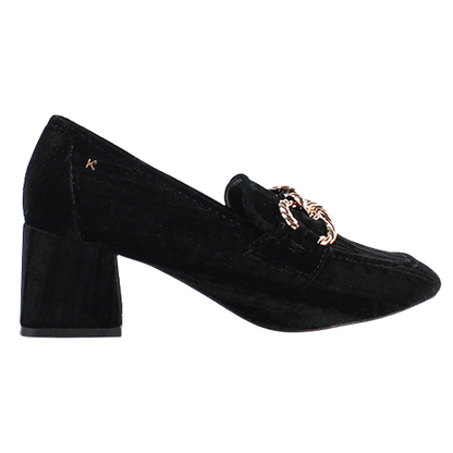 Kate Appleby Block Heeled Loafers -  Ongar - Black Velvet