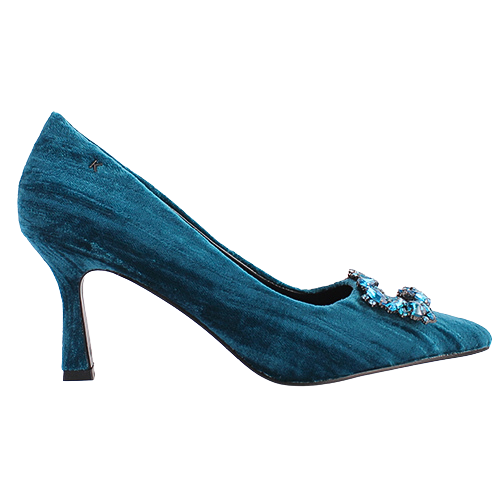 Kate Appleby Dressy Heeled Pumps - Tawtan- Teal Velvet