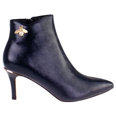 Kate Appleby Ladies Dressy Heeled Ankle Boots - Helston - Navy Patent
