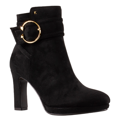 Kate Appleby Ladies Platform Ankle Boots - Coton - Black Suede
