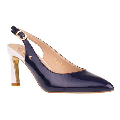 Kate Appleby Ladies Sling Back Pumps - Denver - Navy Patent