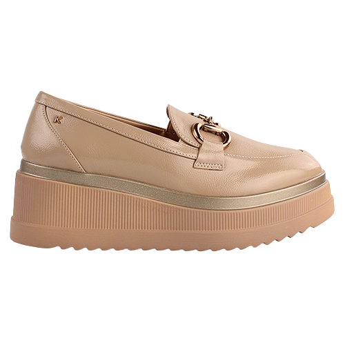 Kate Appleby Platform Loafers - Keady - Beige Patent