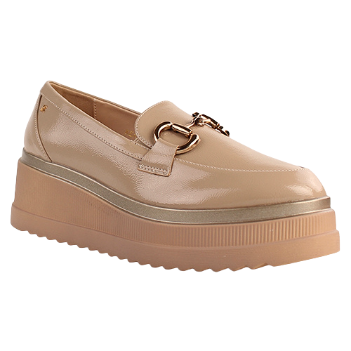 Kate Appleby Platform Loafers - Keady - Beige Patent