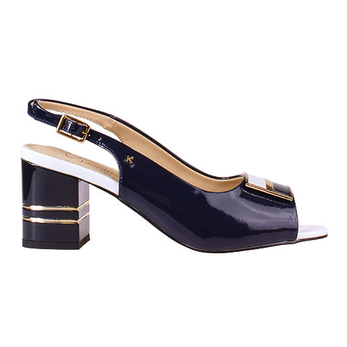 Kate Appleby Ladies Sling Back Block Heels - Sunderland - Navy Patent