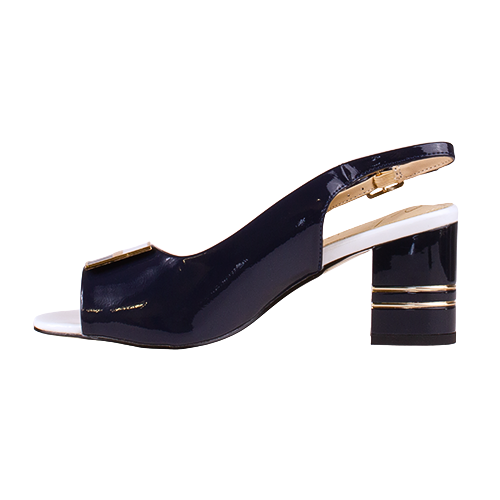 Kate Appleby Ladies Sling Back Block Heels - Sunderland - Navy Patent