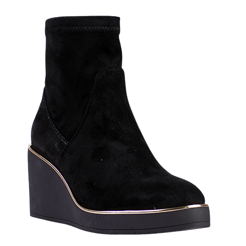Kate Appleby Wedge Ankle Boots - Poole - Black Suede