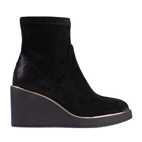 Kate Appleby Wedge Ankle Boots - Poole - Black Suede