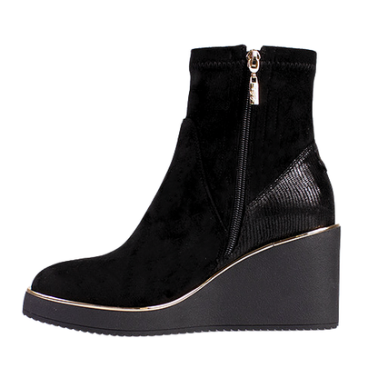 Kate Appleby Wedge Ankle Boots - Poole - Black Suede