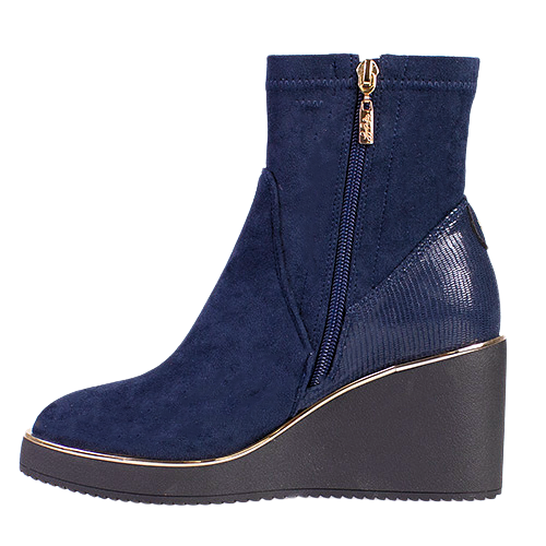 Kate Appleby Wedge Ankle Boots - Poole - Navy Suede
