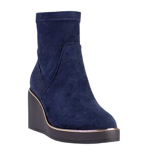 Kate Appleby Wedge Ankle Boots - Poole - Navy Suede