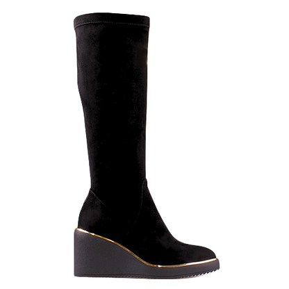 Kate Appleby Wedge Knee Boots - Kanra -  Black
