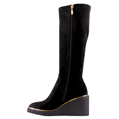 Kate Appleby Wedge Knee Boots - Kanra -  Black
