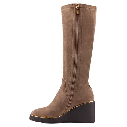Kate Appleby Wedge Knee Boots -Kanra - Taupe