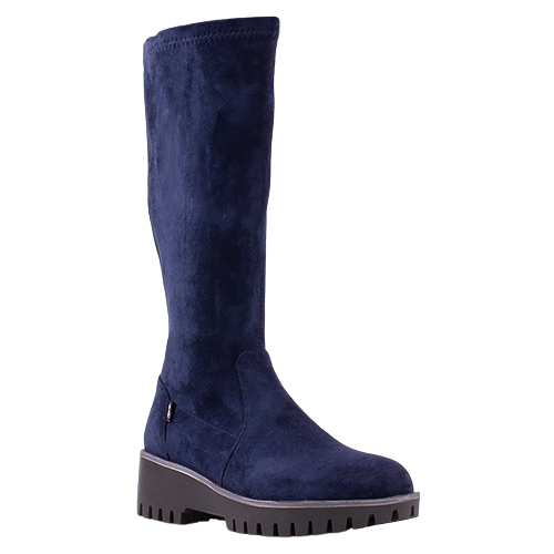 Kate Appleby Wedge Knee Boots - Rosemarkie - Navy Suede