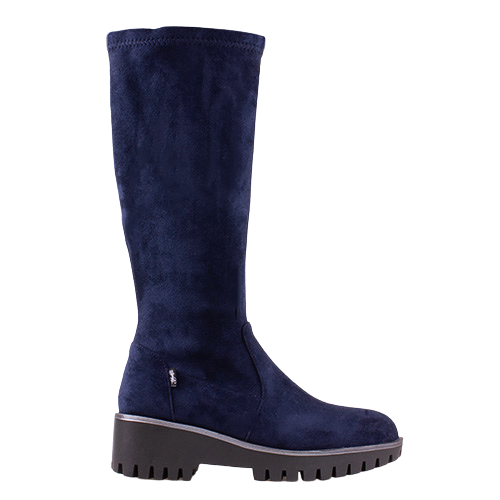 Kate Appleby Wedge Knee Boots - Rosemarkie - Navy Suede