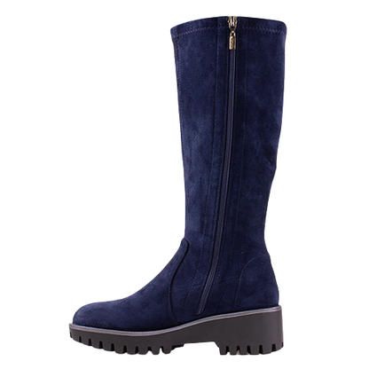 Kate Appleby Wedge Knee Boots - Rosemarkie - Navy Suede