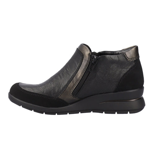 Rieker Wedge Ankle Boots - L4851-52 - Black