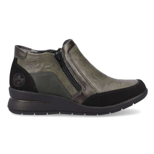 Rieker Wedge Ankle Boots - L4851-52 - Green