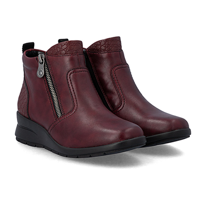 Rieker Ladies Ankle Boots - L4861 - Burgundy