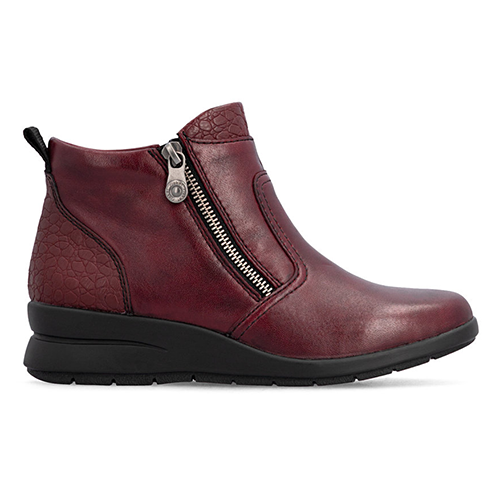 Rieker Ladies Ankle Boots - L4861 - Burgundy