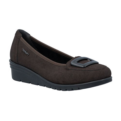 Rieker Ladies Wedge Pumps - L5362 - Brown Suede