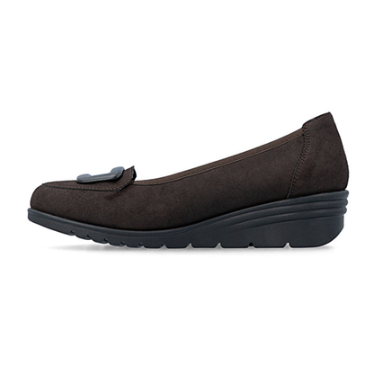 Rieker Ladies Wedge Pumps - L5362 - Brown Suede
