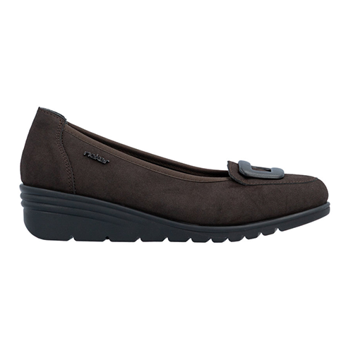 Rieker Ladies Wedge Pumps - L5362 - Brown Suede