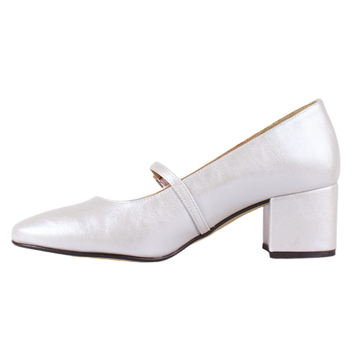 Ladies Leather Dancing Shoes - Silver