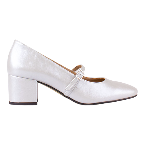 Ladies Leather Dancing Shoes - Silver