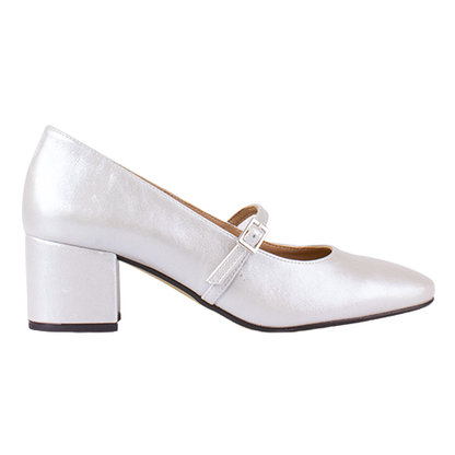 Ladies Leather Dancing Shoes - Silver