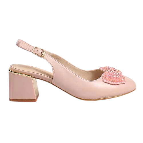 Loretta Vitale Block Heeled Sling Backs - C3821 - Pink