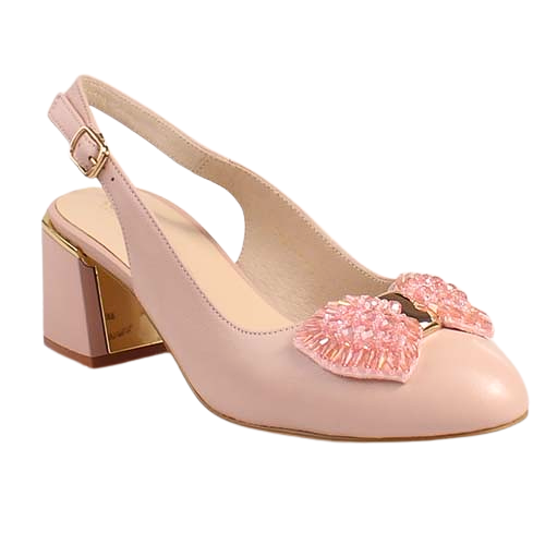 Loretta Vitale Block Heeled Sling Backs - C3821 - Pink