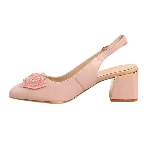 Loretta Vitale Block Heeled Sling Backs - C3821 - Pink