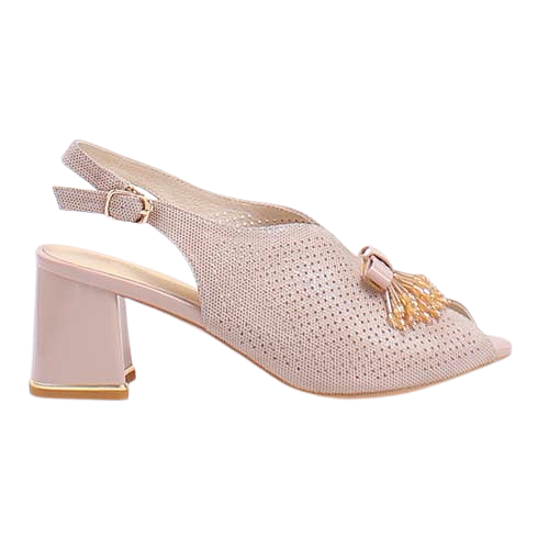 Loretta Vitale Peep Toe Slingbacks - C9621 - Apricot