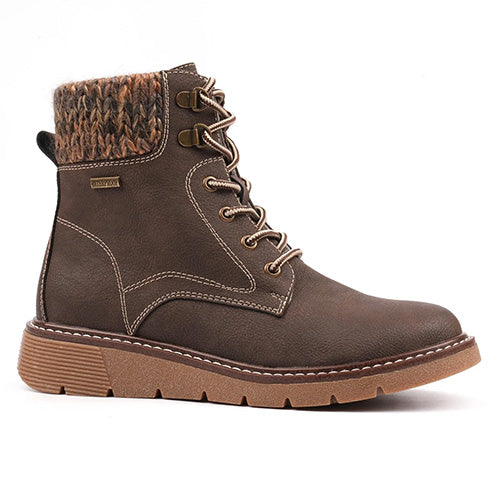 Lunar  Waterproof Wide Fit  Ankle Boots - Elba - Brown