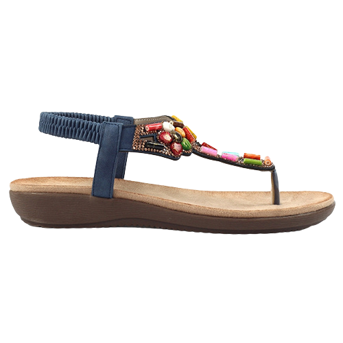 Lunar Ladies Toe Post Sandals - Rachel - Blue