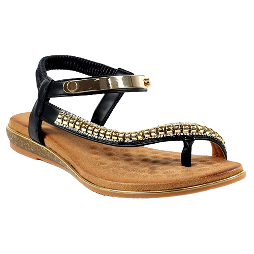 Lunar Ladies Flat Sandals - Asia II - Black