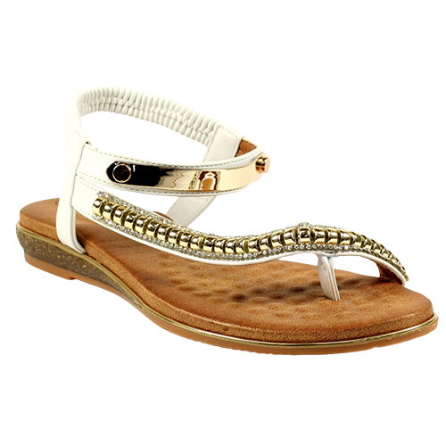 Lunar Ladies Flat Sandals - Asia II - White