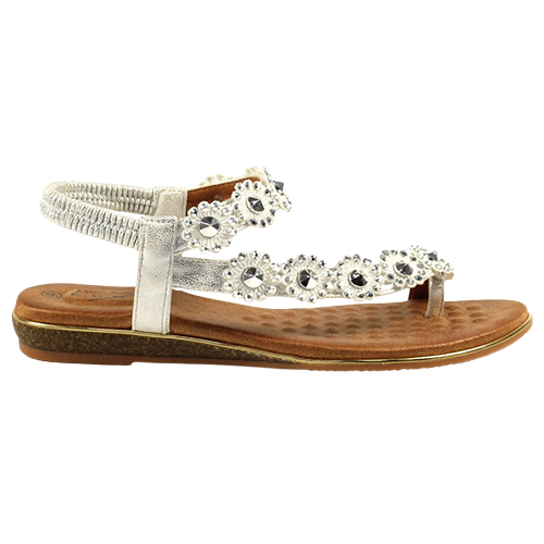 Lunar Ladies Flat Sandals - Charlotte II - Silver