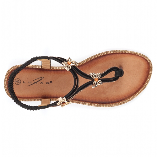 Lunar Flat Sandals - Zentara - Black