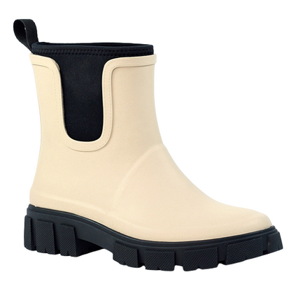 Lunar Ladies Ankle Wellington Boots - Lake - Cream